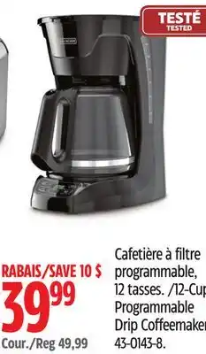 Canadian Tire Black & Decker 12-Cup Programmable Drip Coffeemaker offer