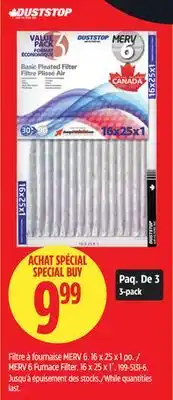 Canadian Tire MERV 6 Furnace Filter offer