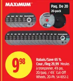 Canadian Tire MAXIMUM 41⁄2˝ Cut-Off Wheels offer