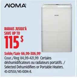Canadian Tire NOMA Selected Dehumidifiers or Portable Heaters offer