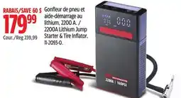 Canadian Tire MotoMaster 2200A Lithium Jump Starter & Tire Inflator offer