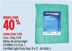 Canadian Tire Certified Light-Duty Tarp, 9 x 12´ offer