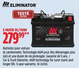 Canadian Tire MOTOMASTER Car & Truck Batteries. AGM technology for surer starts and longer life. 5-year warranty offer