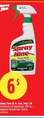 Canadian Tire Spray Nine Degreaser/Disinfectant offer