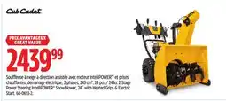 Canadian Tire 243cc 2-Stage Power Steering IntelliPOWER Snowblower, 24 with Heated Grips & Electric Start offer