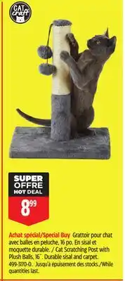 Canadian Tire Cat Craft Cat Scratching Post with Plush Balls, 16˝ offer
