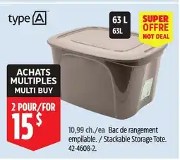 Canadian Tire Stackable Storage Tote. type A offer