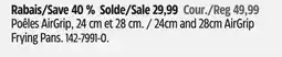 Canadian Tire T-fal 24cm and 28cm AirGrip Frying Pans offer