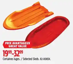 Canadian Tire Selected Sleds offer