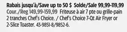 Canadian Tire Chef's Choice 7-Qt Air Fryer or 2-Slice Toaster offer