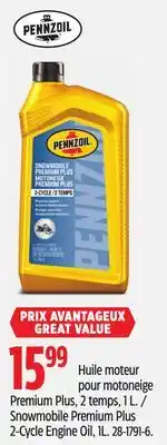 Canadian Tire Pennzoil Snowmobile Premium Plus 2-Cycle Engine Oil, 1L offer