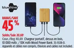 Canadian Tire Blue hive 10K mAh Wood Power Bank offer