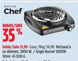 Canadian Tire MASTER CHEF Single-Burner 1000W Stove offer