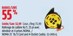 Canadian Tire NOMA 25´ 16/3 Cord and 4-Outlet Caddy offer