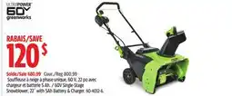 Canadian Tire 60V Single-Stage Snowblower, 22 with 5Ah Battery & Charger offer