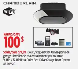 Canadian Tire CHAMBERLAIN 3⁄4-HP Ultra Quiet Belt-Drive Garage Door Opener offer