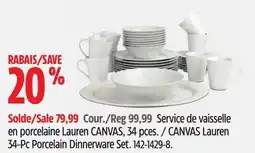 Canadian Tire CANVAS Lauren 34-Pc Porcelain Dinnerware Se offer