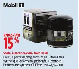 Canadian Tire Extended Performance Synthetic Oil Filters offer