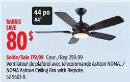 Canadian Tire NOMA Ashton Ceiling Fan with Remote offer
