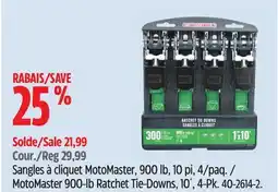 Canadian Tire MotoMaster 900-lb Ratchet Tie-Downs, 10´, 4-Pk offer