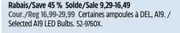 Canadian Tire Globe Selected A19 LED Bulbs offer