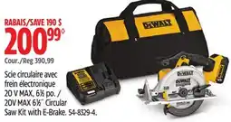 Canadian Tire DEWALT 20V MAX 61⁄2˝ Circular Saw Kit with E-Brake offer