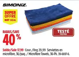 Canadian Tire SIMONIZ Microfibre Towels, 36-Pk offer