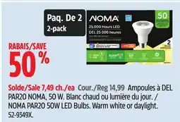 Canadian Tire NOMA PAR20 50W LED Bulbs offer