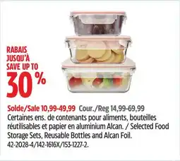 Canadian Tire Selected Food Storage Sets, Reusable Bottles and Alcan Foil offer