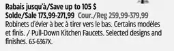 Canadian Tire Pull-Down Kitchen Faucets. Selected designs and finishes offer