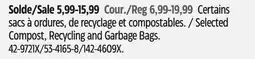 Canadian Tire Selected Compost, Recycling and Garbage Bags offer