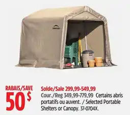 Canadian Tire Selected Portable Shelters or Canopy offer