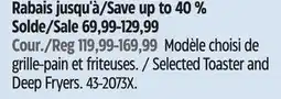Canadian Tire T-fal Selected Toaster and Deep Fryers offer