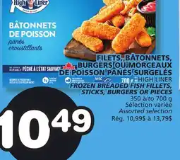 Marches Tradition HIGH LINER FROZEN BREADED FISH FILLETS, STICKS, BURGERS OR PIECES offer
