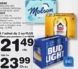 Marches Tradition MOLSON DRY, SLEEMAN ORIGINAL OR BUD LIGHT BEER offer