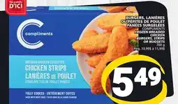 Marches Tradition COMPLIMENTS FROZEN BREADED CHICKEN BURGERS, STRIPS OR NUGGETS offer