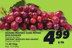 IGA ORGANIC SEEDLESS RED GRAPES offer
