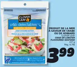 IGA CLOVER LEAF CRAB OR LOBSTER FLAVOURED SEAFOOD offer