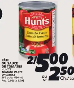 IGA HUNT'S TOMATO PASTE OR SAUCE offer