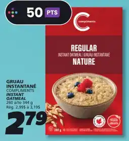 IGA COMPLIMENTS INSTANT OATMEAL offer