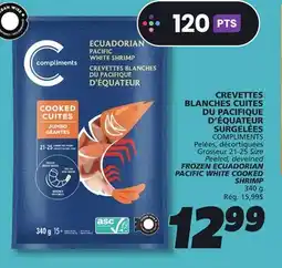 IGA COMPLIMENTS FROZEN ECUADORIAN PACIFIC WHITE COOKED SHRIMP offer
