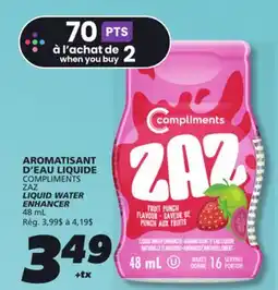 IGA COMPLIMENTS ZAZ LIQUID WATER ENHANCER offer