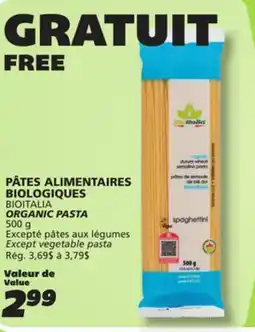 IGA BIOITALIA ORGANIC PASTA offer