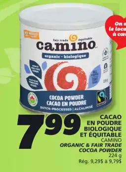 IGA CAMINO ORGANIC & FAIR TRADE COCOA POWDER offer
