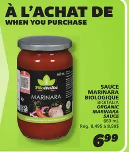 IGA BIOITALIA ORGANIC MARINARA SAUCE offer