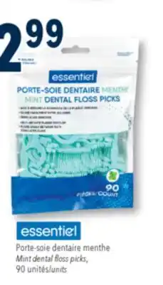 Familiprix ESSENTIEL Mint dental floss picks, 90 units offer