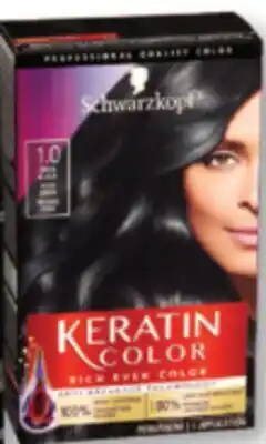 Familiprix Schwarzkopf Keratin Color Rich Even Color permanent hair dye #1.0 Onyx Black offer