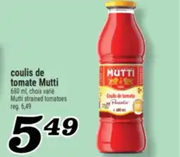 Marché Richelieu COULIS DE TOMATE MUTTI | MUTTI STRAINED TOMATOES offer