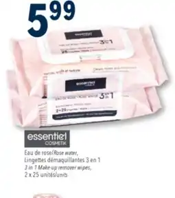 Familiprix essentiel 3 in 1 Make-up remover wipes offer