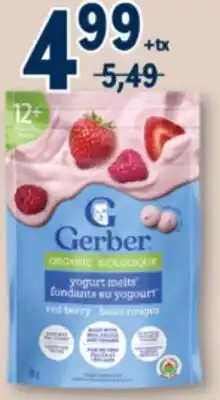 Familiprix GERBER, Organic, Yogurt melts offer